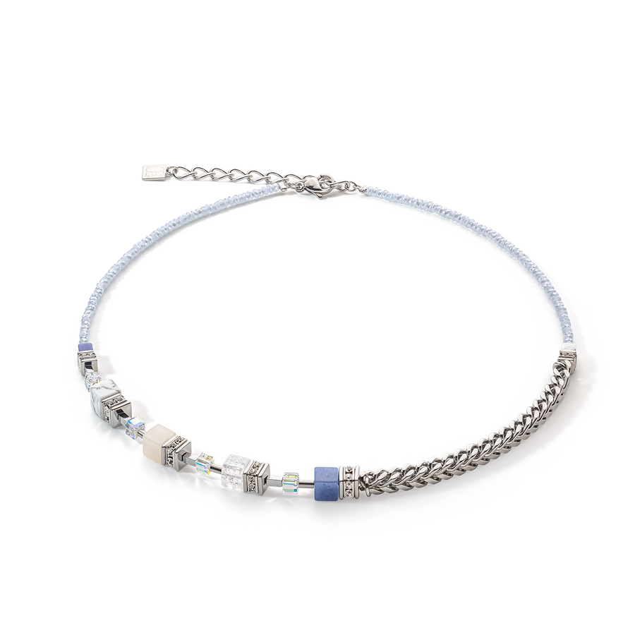 Collier GeoCUBE® Precious Fusion Chunky Chain bleu clair