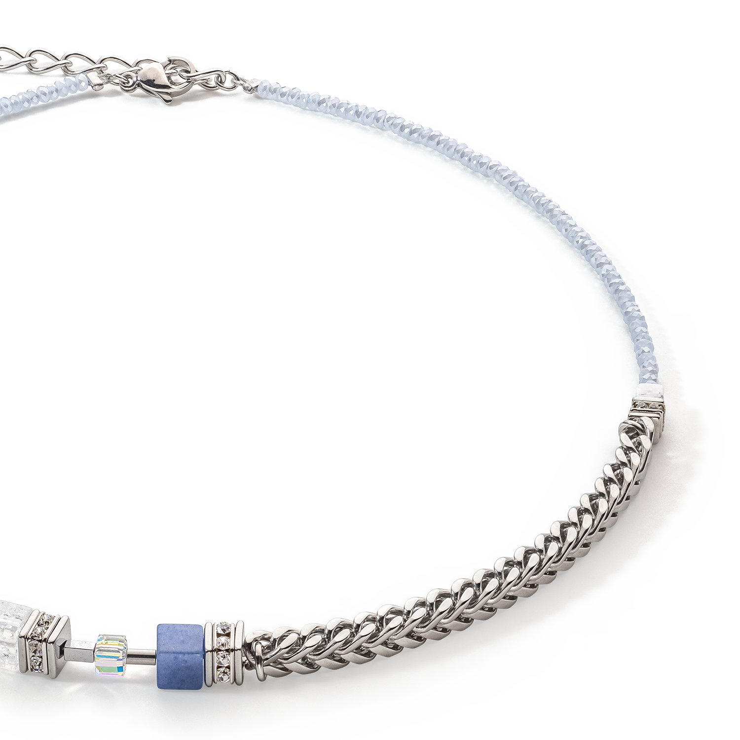Collier GeoCUBE® Precious Fusion Chunky Chain bleu clair