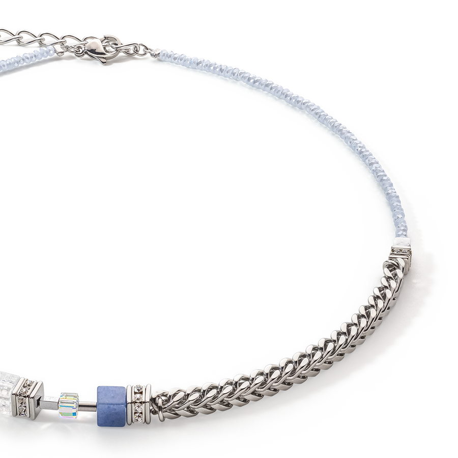 Collier GeoCUBE® Precious Fusion Chunky Chain bleu clair