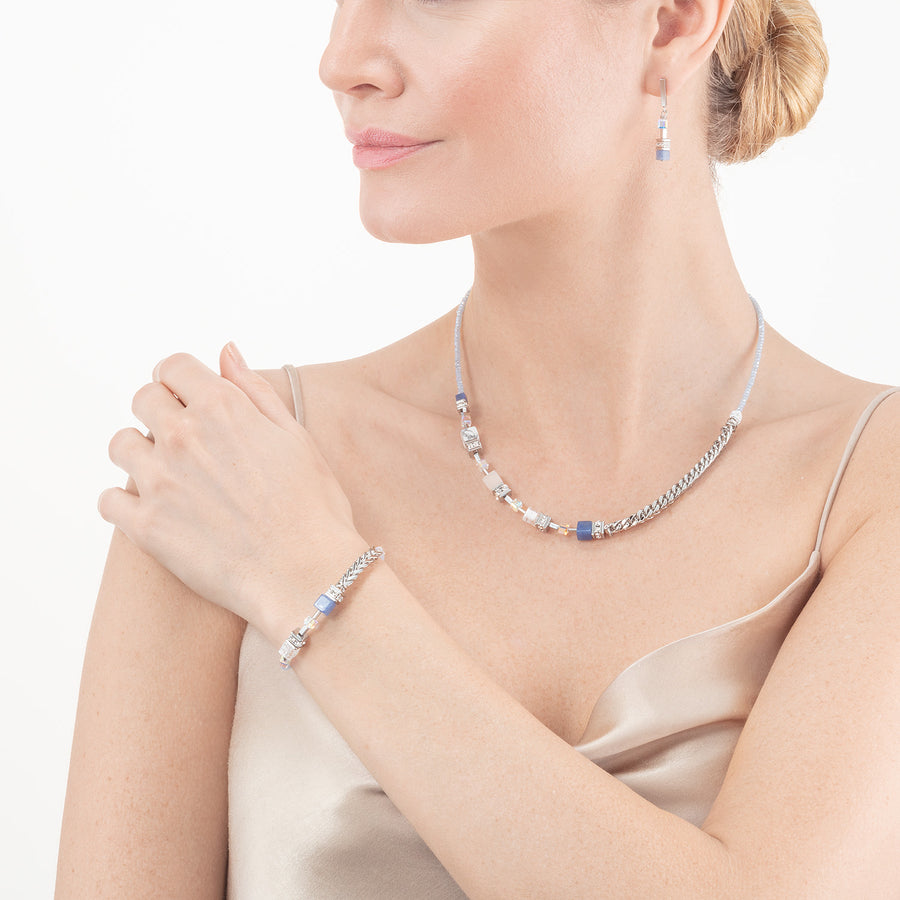 Collier GeoCUBE® Precious Fusion Chunky Chain bleu clair