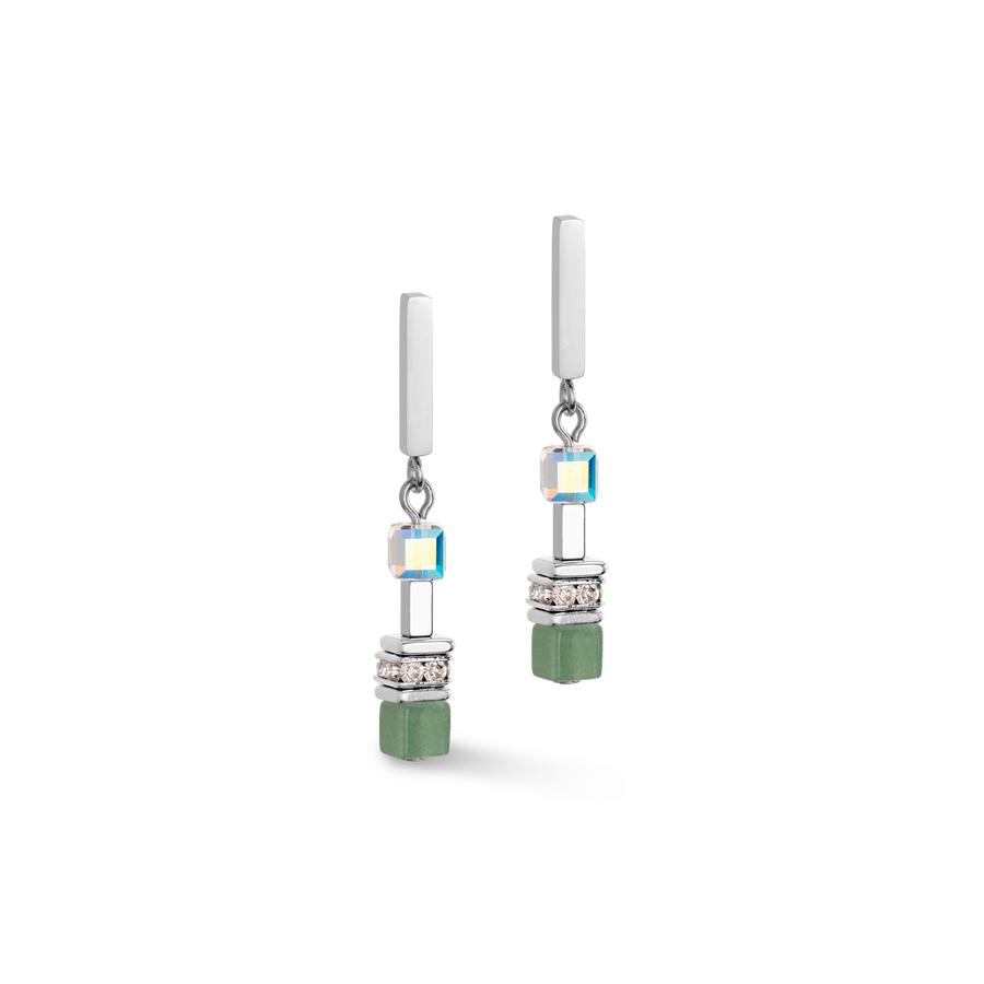 Boucles d'oreille GeoCUBE® Precious Fusion Chunky Chain vert clair