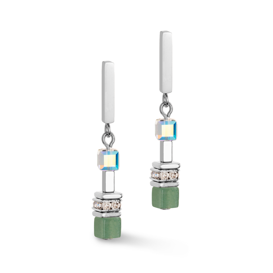 Boucles d'oreille GeoCUBE® Precious Fusion Chunky Chain vert clair