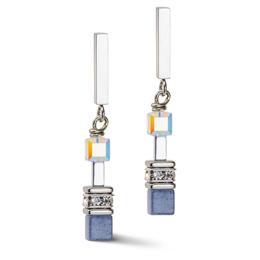 Boucles d'oreille GeoCUBE® Precious Fusion Chunky Chain bleu clair