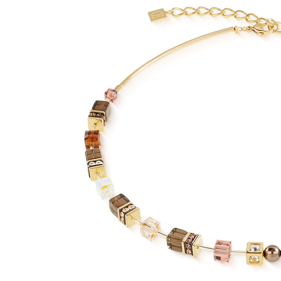 Collier GeoCUBE® Precious Fusion Pearls Mocha Mousse