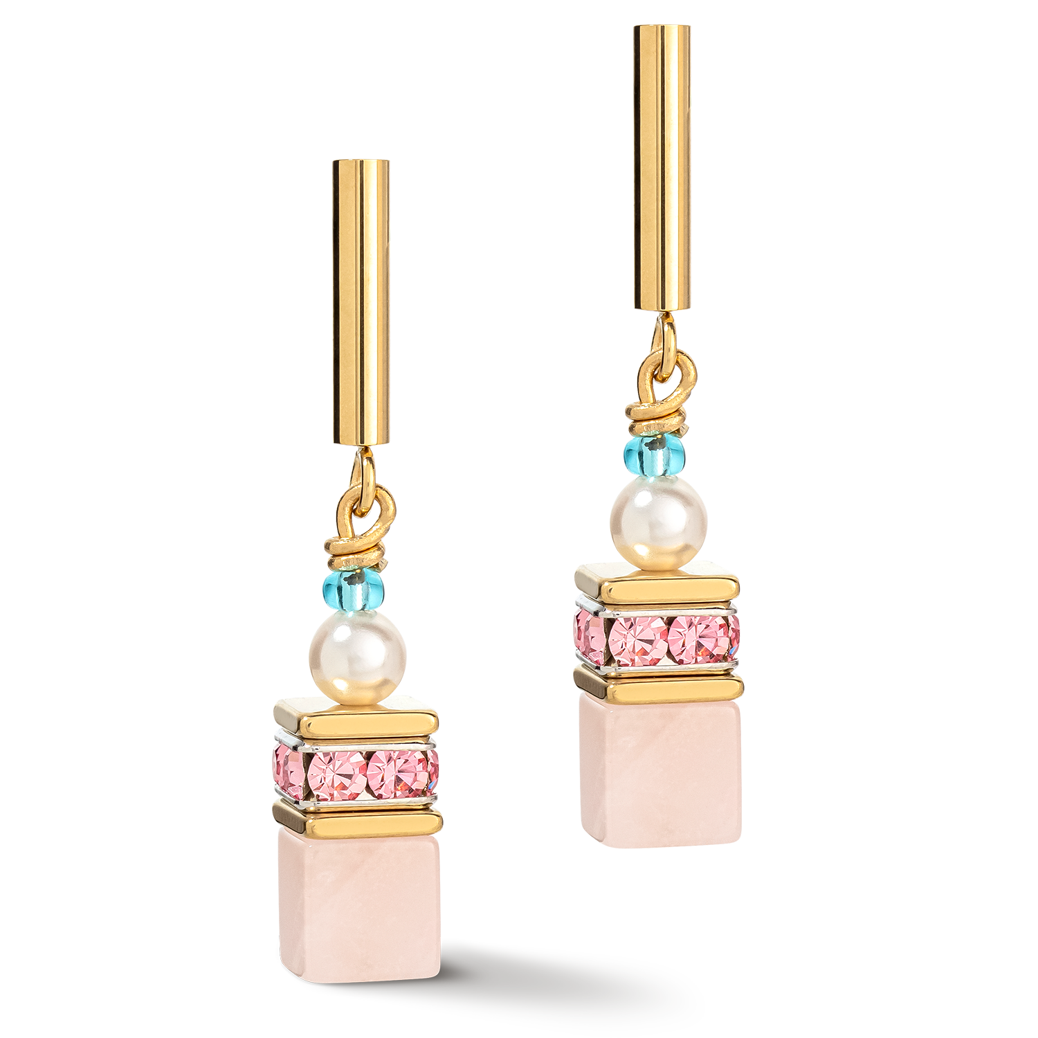 Boucles d'oreilles GeoCUBE® Precious Fusion Pearls blanc