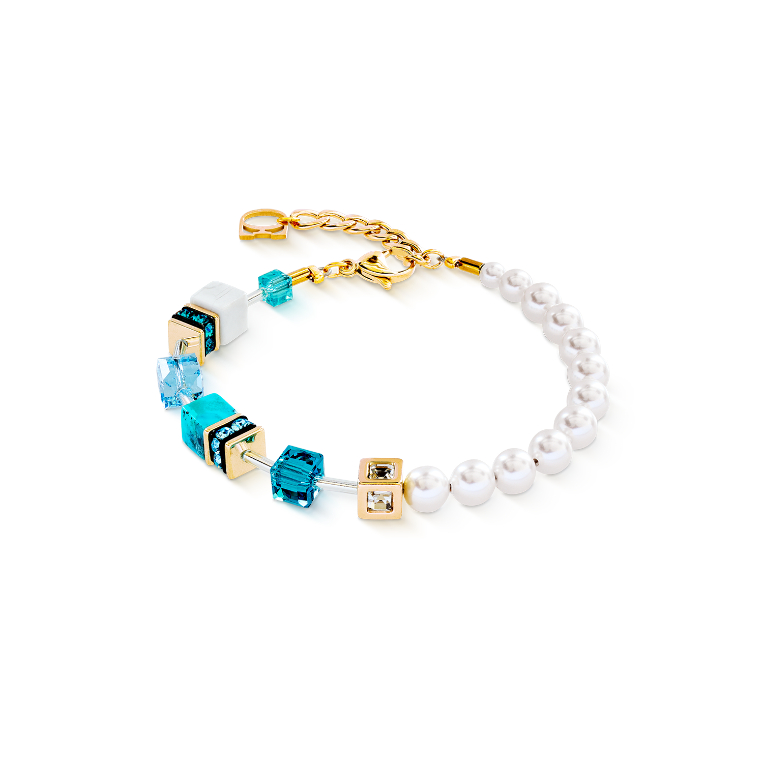 Bracelet GeoCUBE® Precious Fusion Pearls turquoise