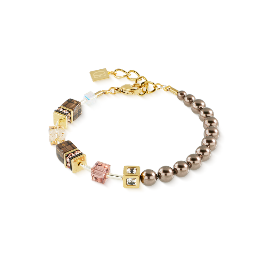 Bracelet GeoCUBE® Precious Fusion Pearls Mocha Mousse