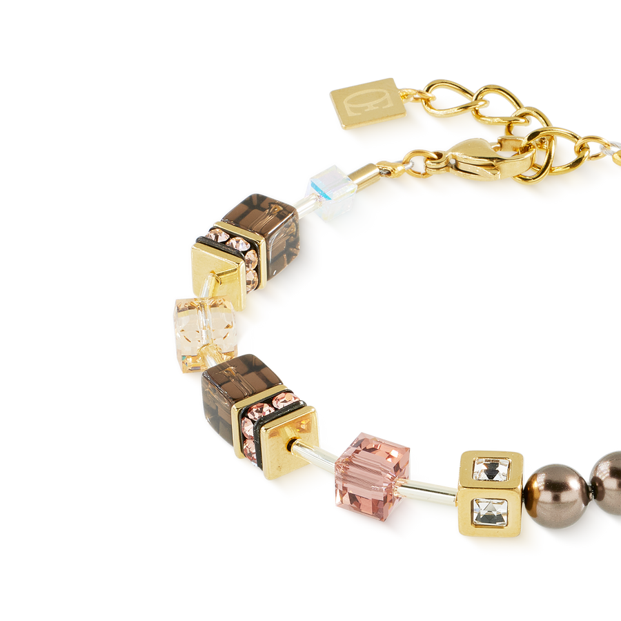 Bracelet GeoCUBE® Precious Fusion Pearls Mocha Mousse