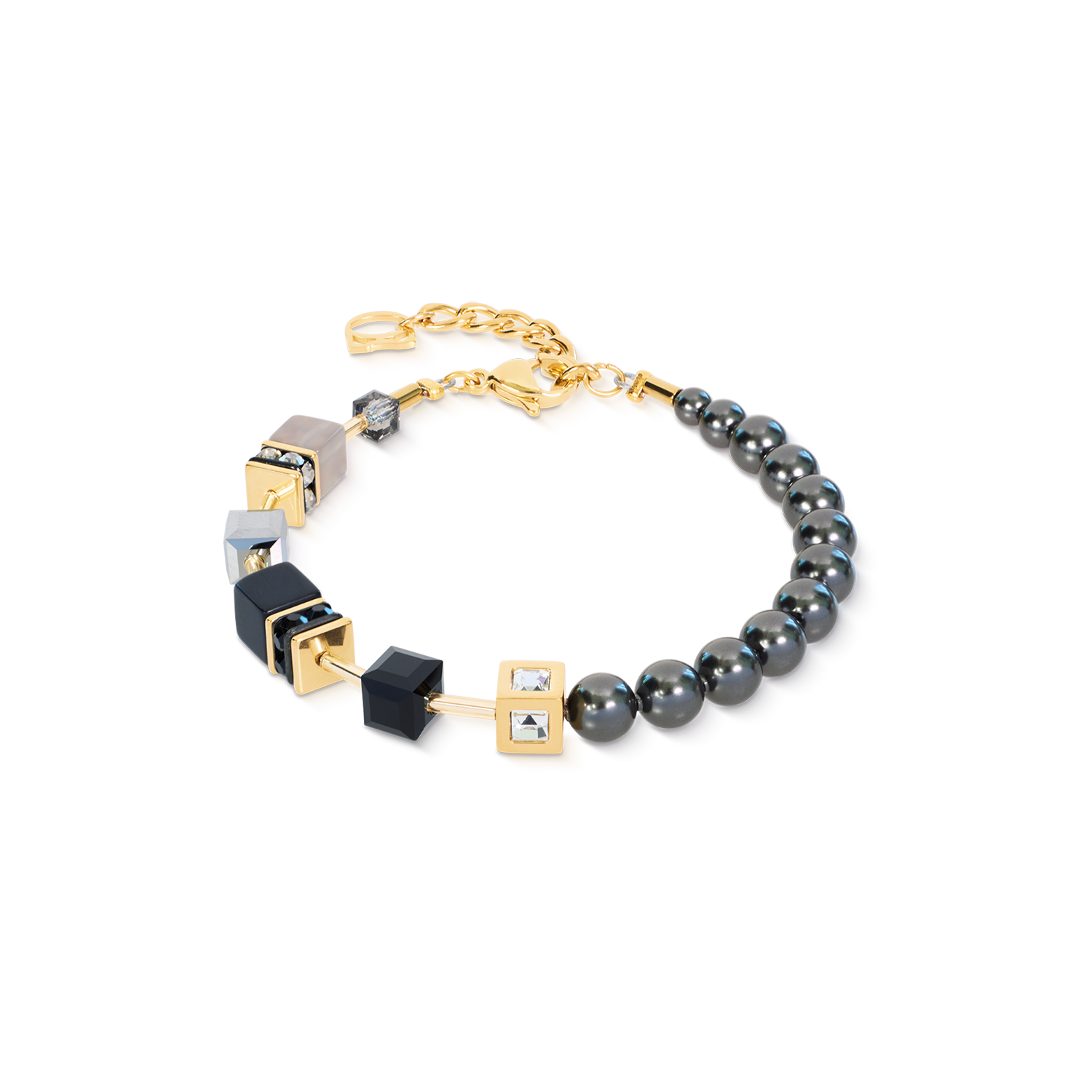 GeoCUBE® Precious Fusion Pearls Bracelet Anthracite Glow