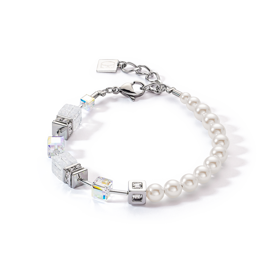 Bracelet GeoCUBE® Precious Fusion Pearls blanc
