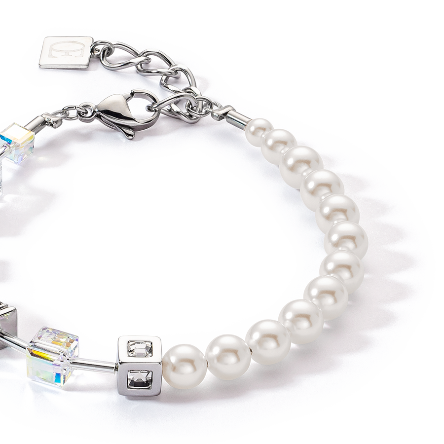 Bracelet GeoCUBE® Precious Fusion Pearls blanc
