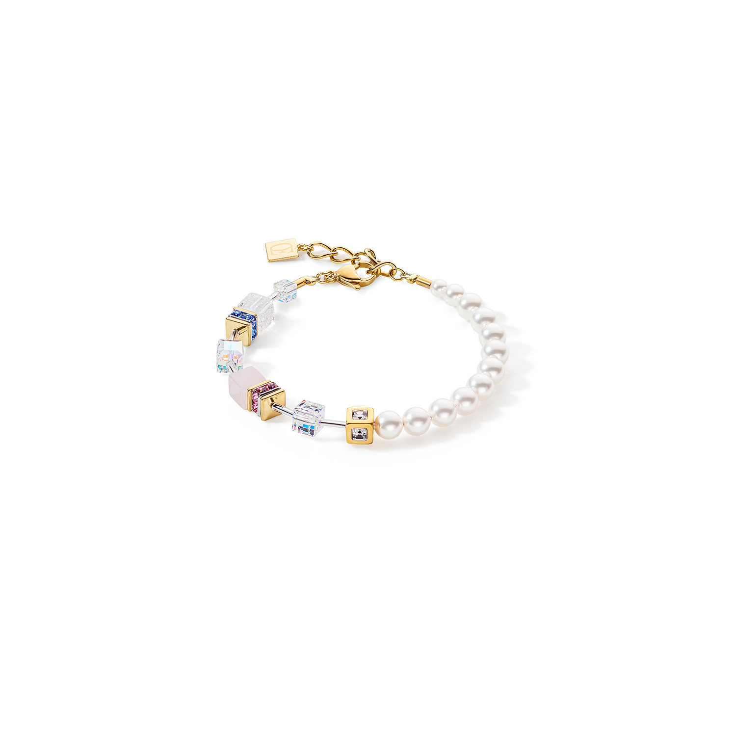 Bracelet GeoCUBE® Precious Fusion Pearls blanc