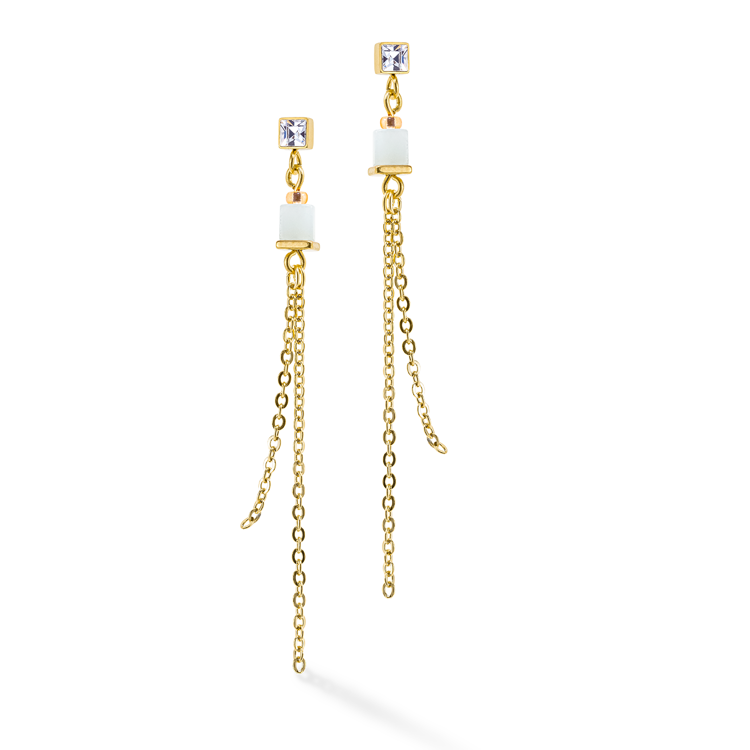 Boucles d'oreille GeoCUBE® Precious & Slider Closure or multicolore pastel