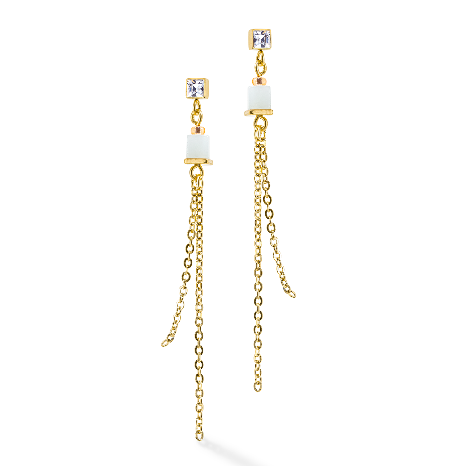 Boucles d'oreille GeoCUBE® Precious & Slider Closure or multicolore pastel