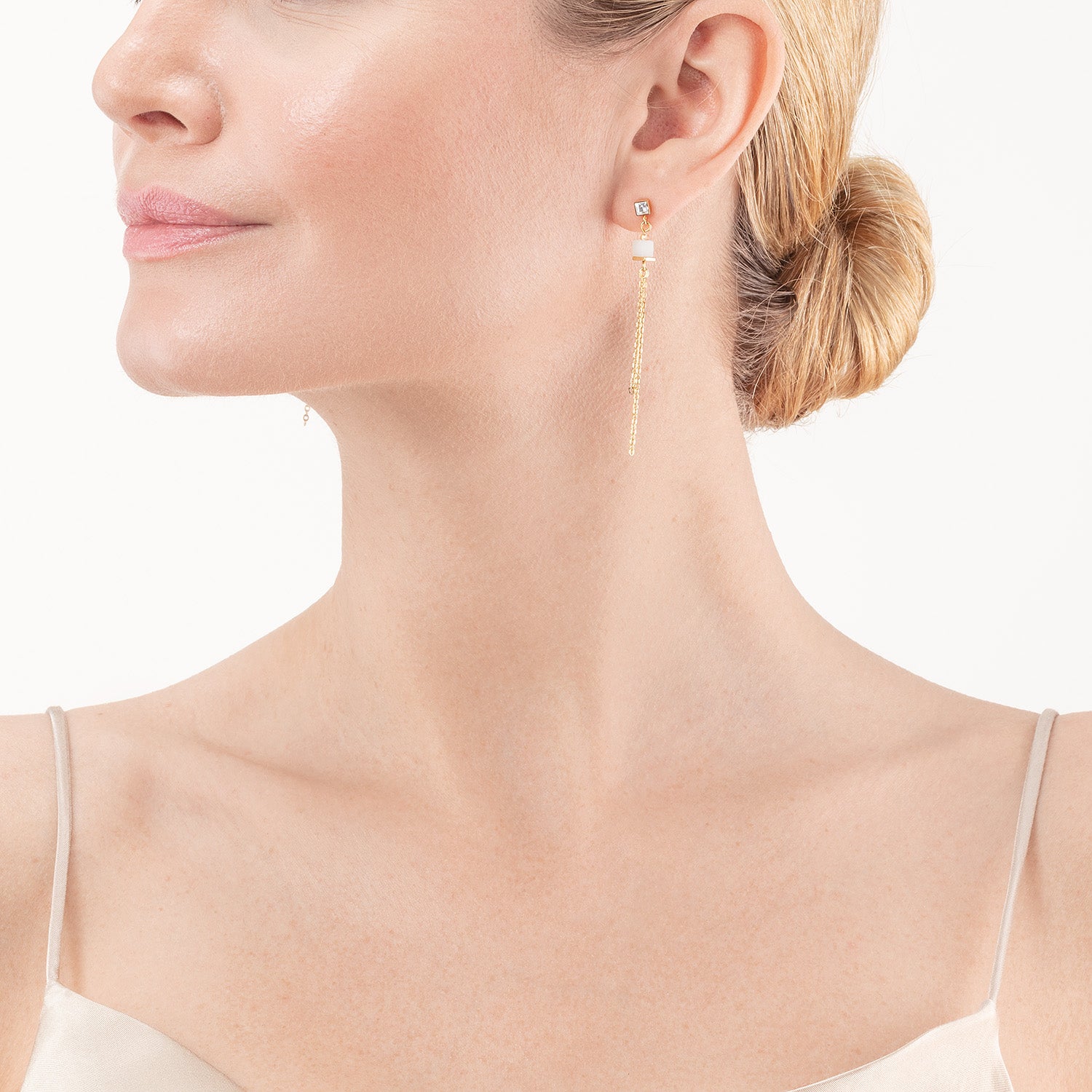 Boucles d'oreille GeoCUBE® Precious & Slider Closure or multicolore pastel