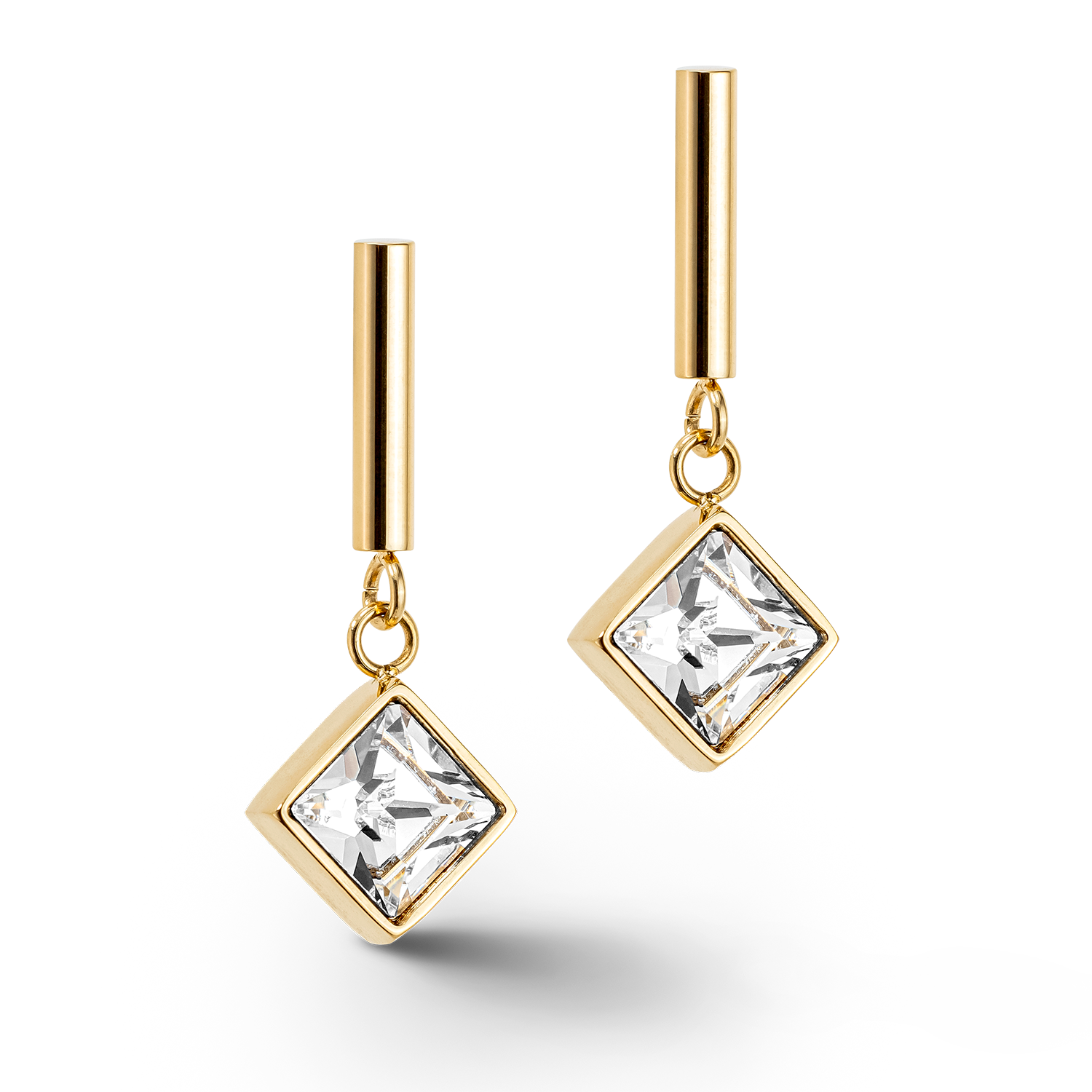 Boucles d'oreille Brilliant Square or-cristal
