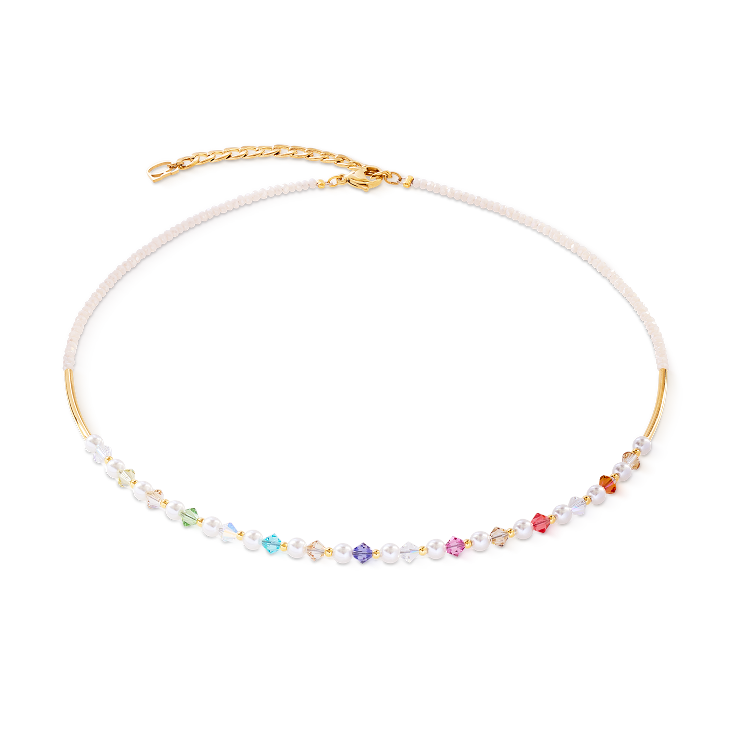 Collier Princess Pearls or-rainbow