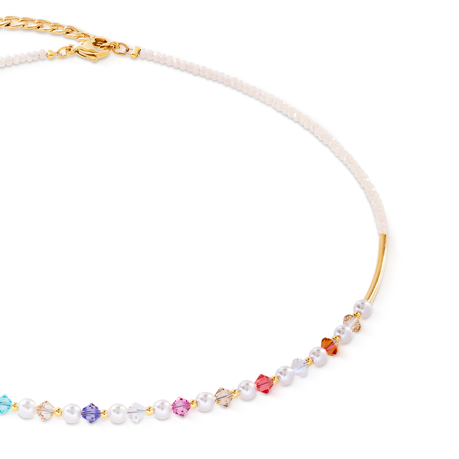 Collier Princess Pearls or-rainbow