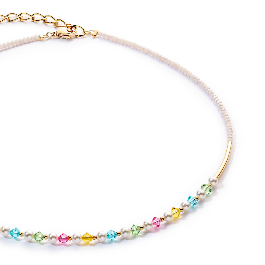 Collier Princess Pearls or multicolore