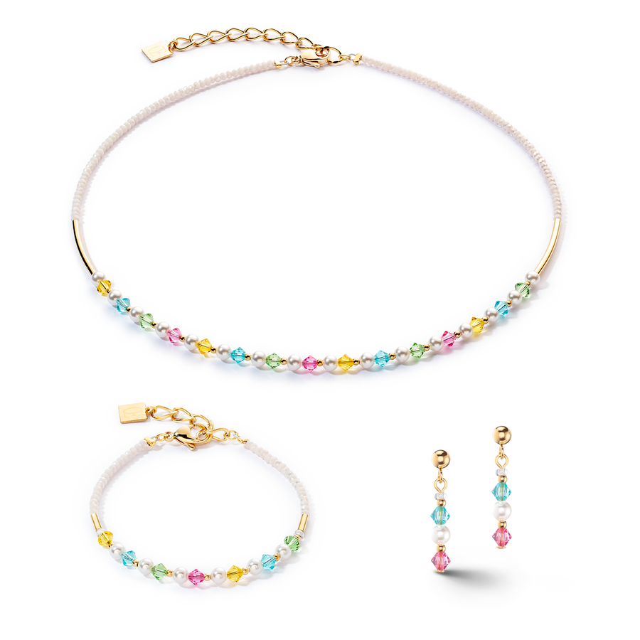 Collier Princess Pearls or multicolore
