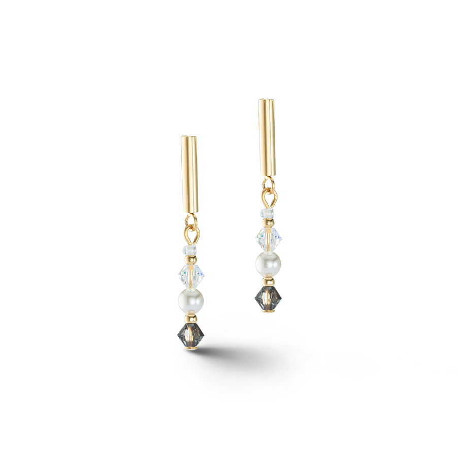 Boucles d'oreilles Princess Pearls gris-cristal