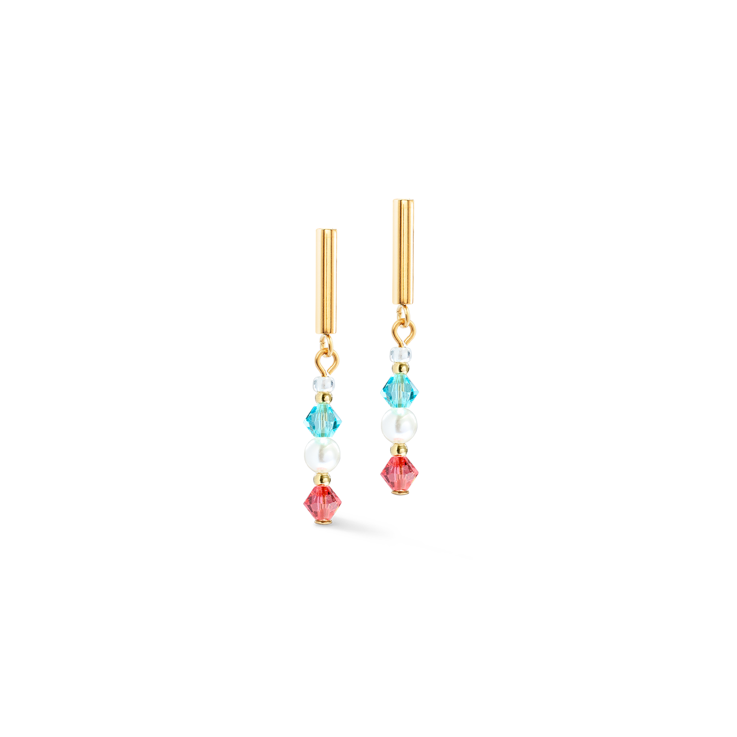 Boucles d'oreilles Princess Pearls or-rainbow
