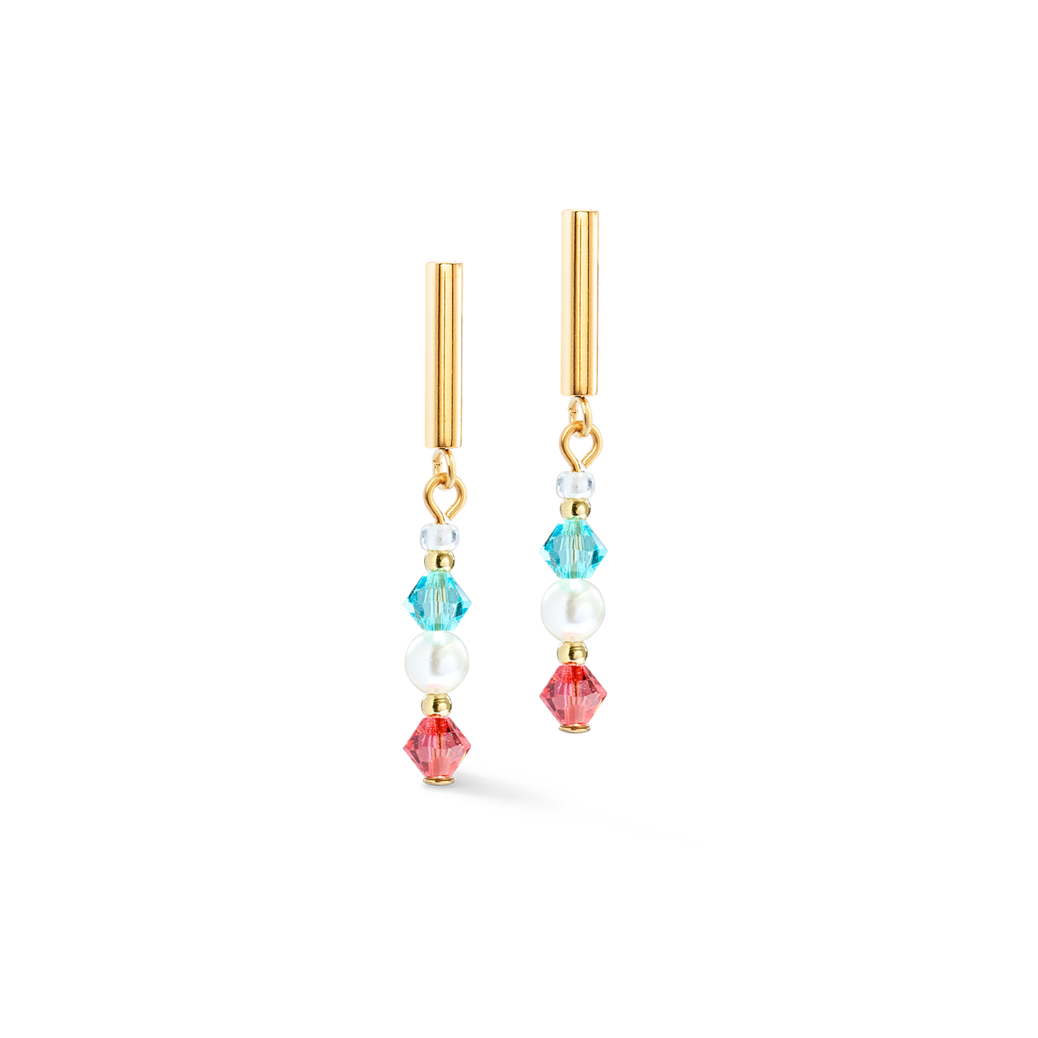 Boucles d'oreilles Princess Pearls or-rainbow