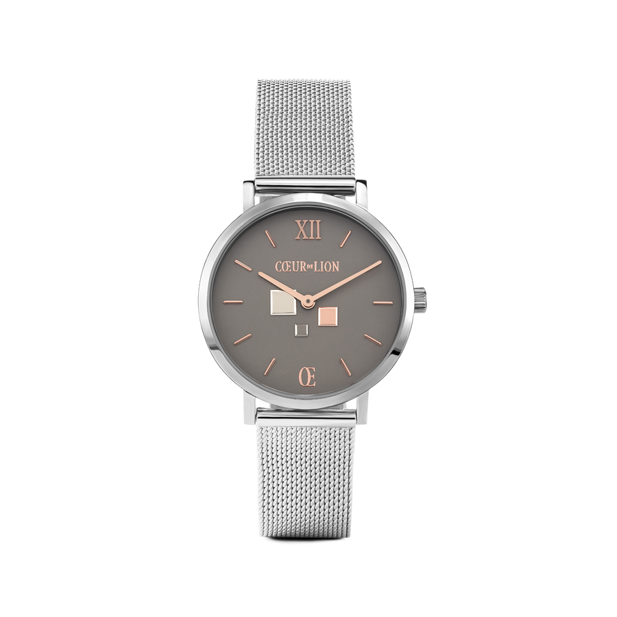 Montre Ronde Cool Grey Milanaise Acier Inoxydable