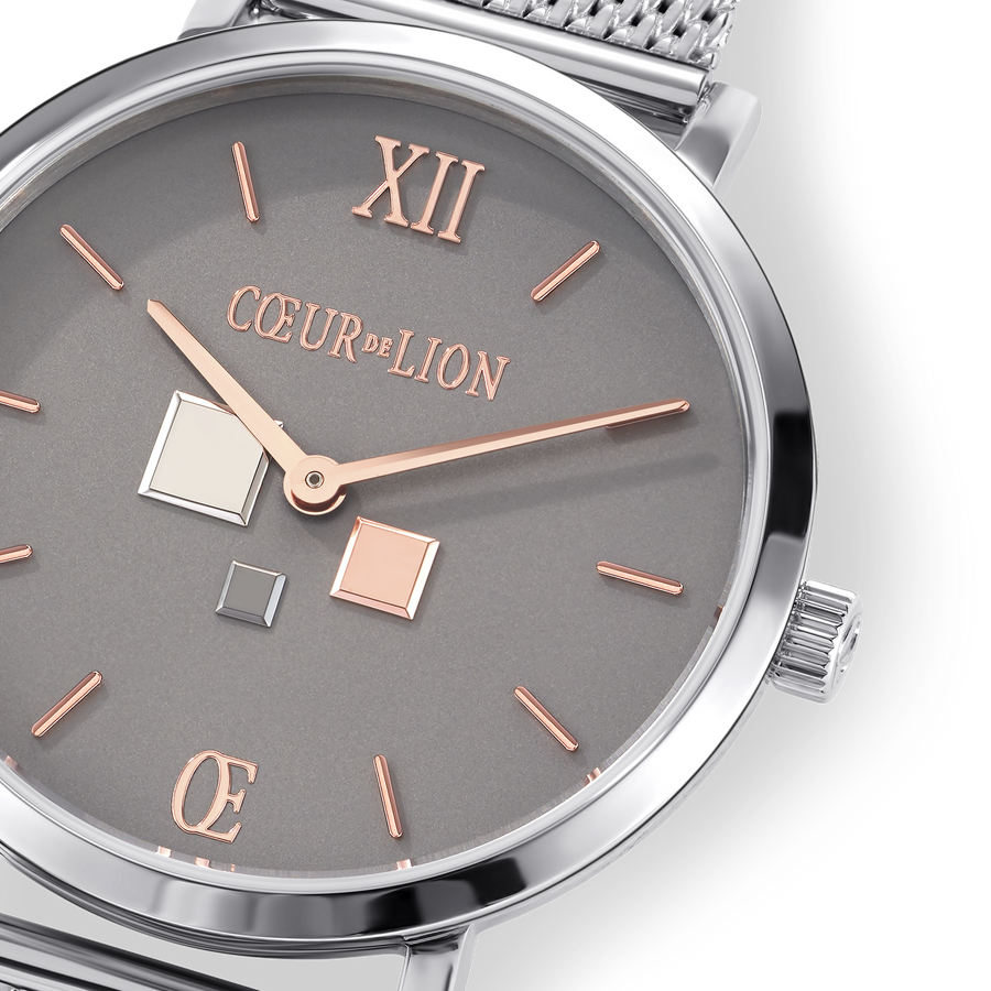 Montre Ronde Cool Grey Milanaise Acier Inoxydable