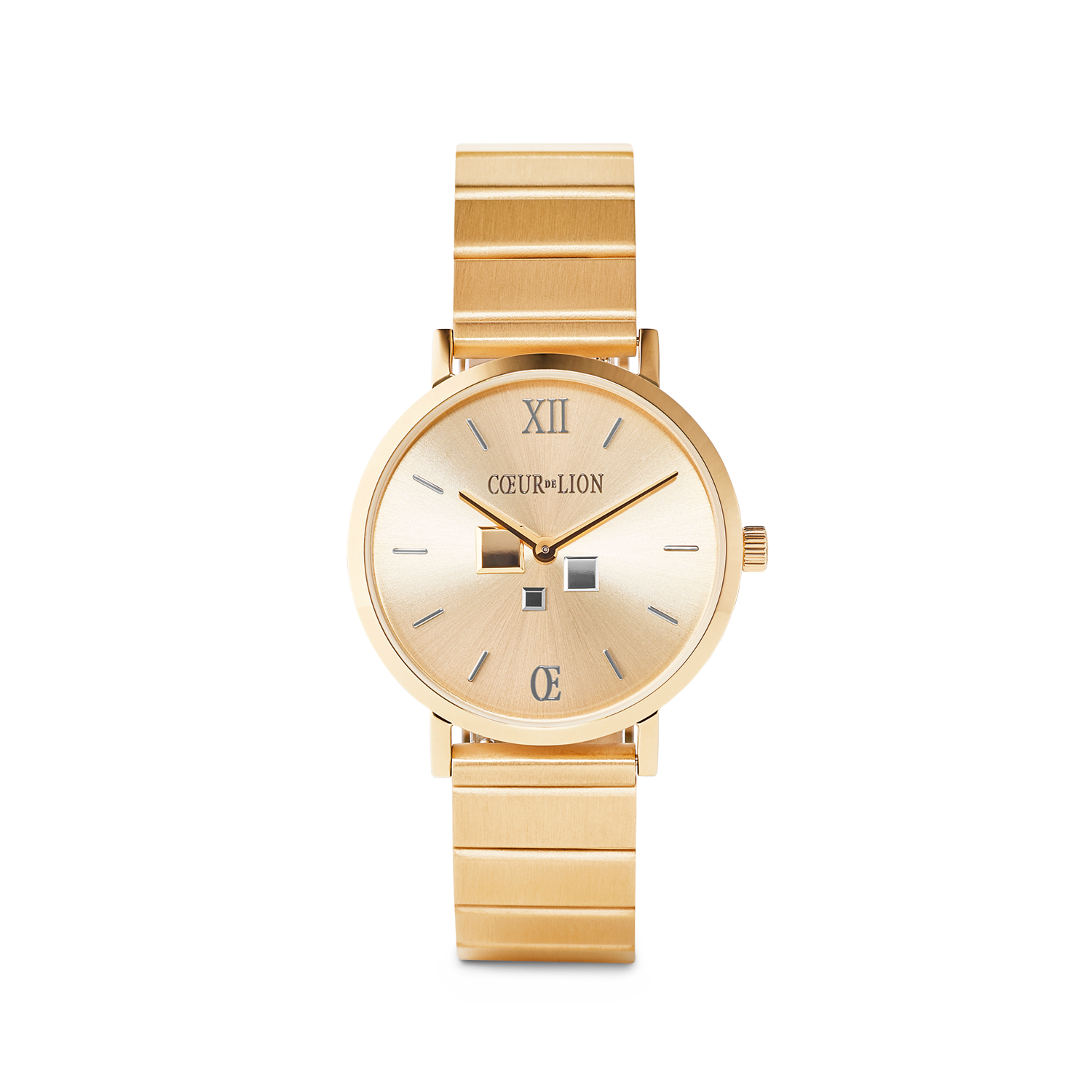 Montre Ronde Gold Sunray Monochrome Acier Inoxydable Or