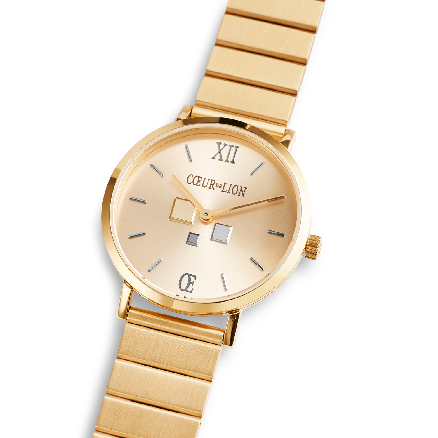 Montre Ronde Gold Sunray Monochrome Acier Inoxydable Or