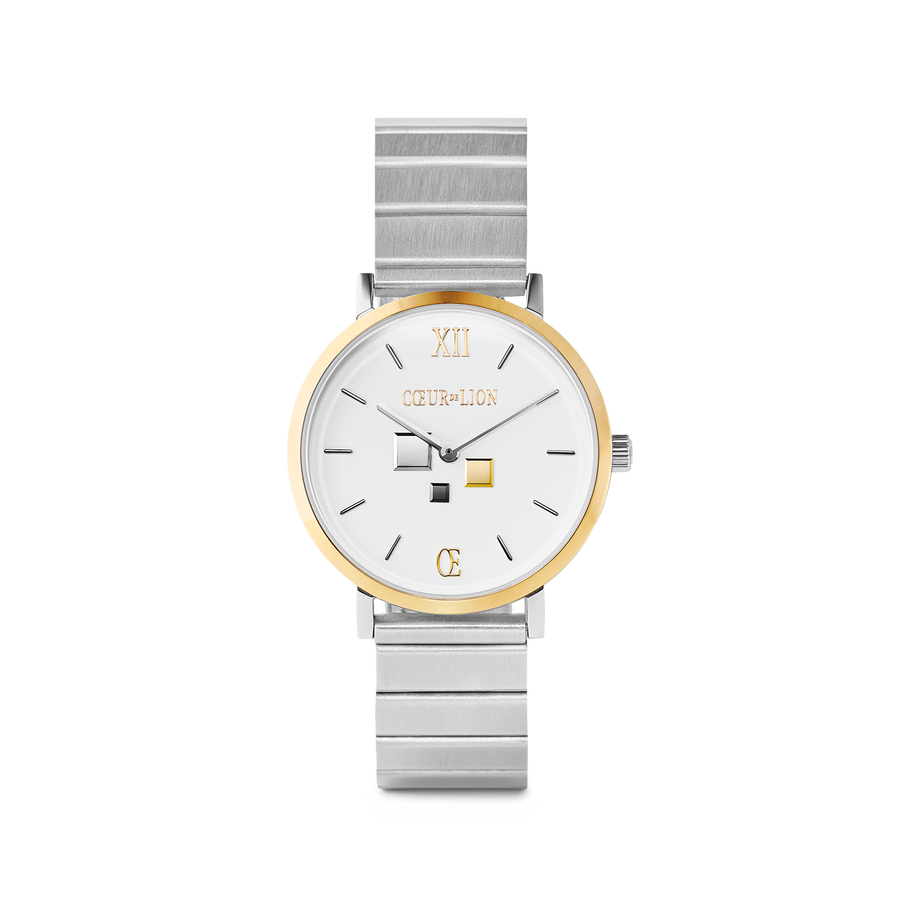 Montre Ronde Brilliant White Bicolor Acier Inoxydable Argent