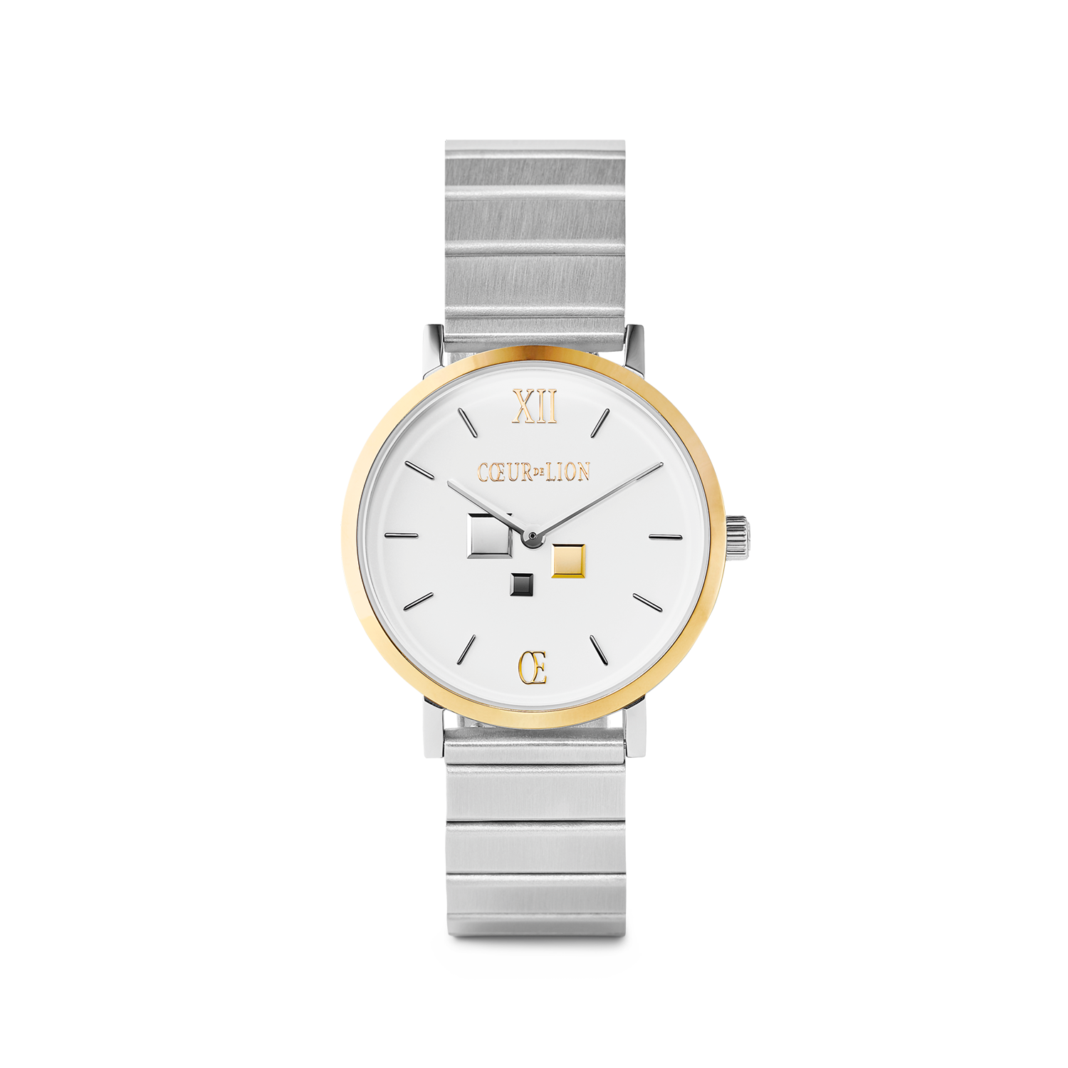 Montre Ronde Brilliant White Bicolor Acier Inoxydable Argent