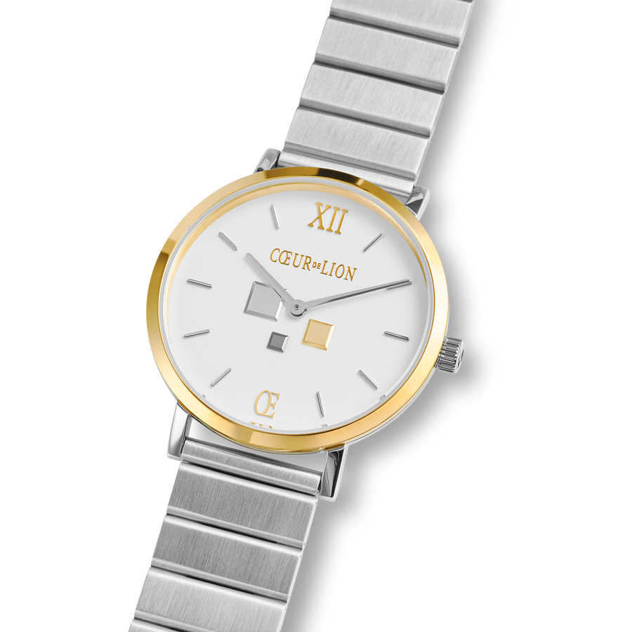 Montre Ronde Brilliant White Bicolor Acier Inoxydable Argent