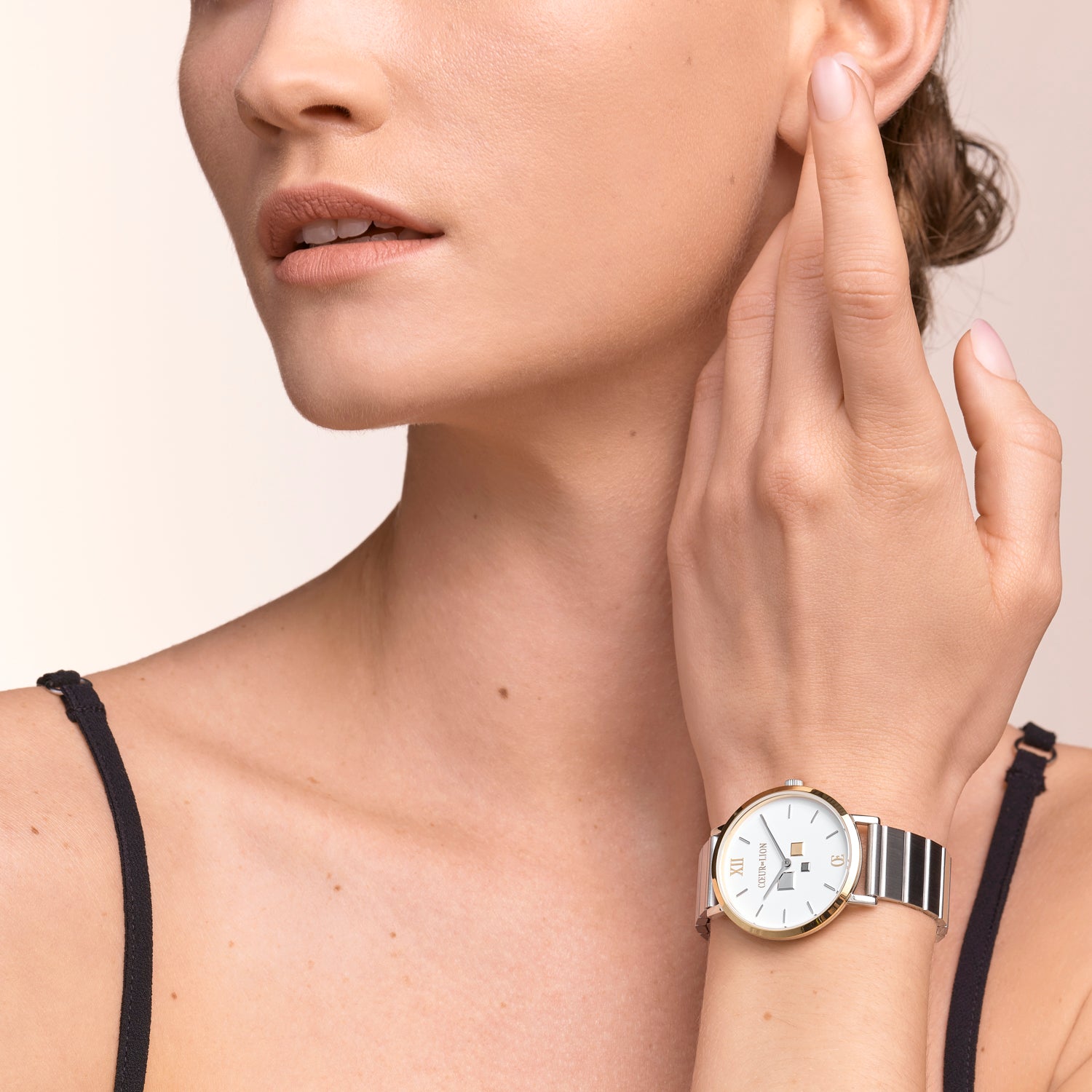 Montre Ronde Brilliant White Bicolor Acier Inoxydable Argent