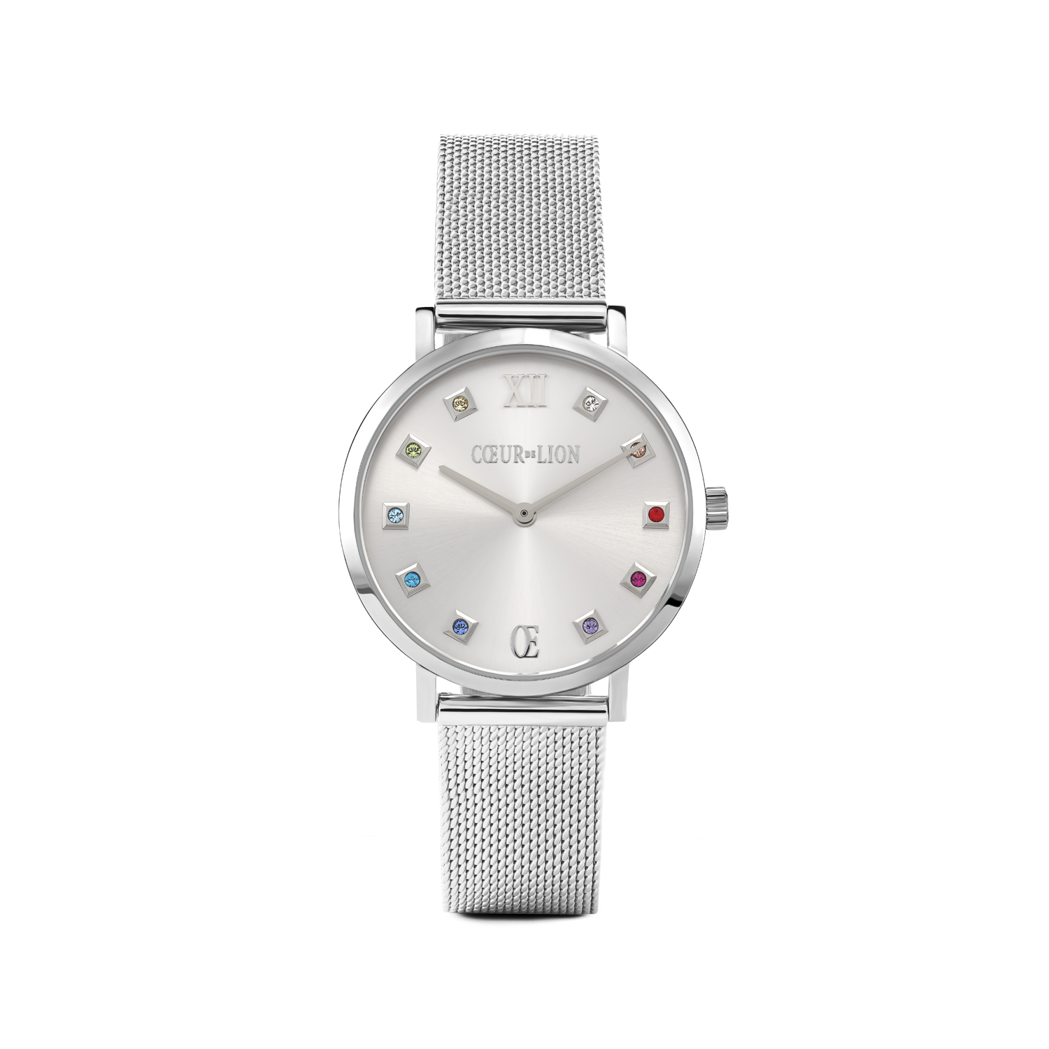 Montre Ronde Silver Sunray Milanaise Acier Inoxydable