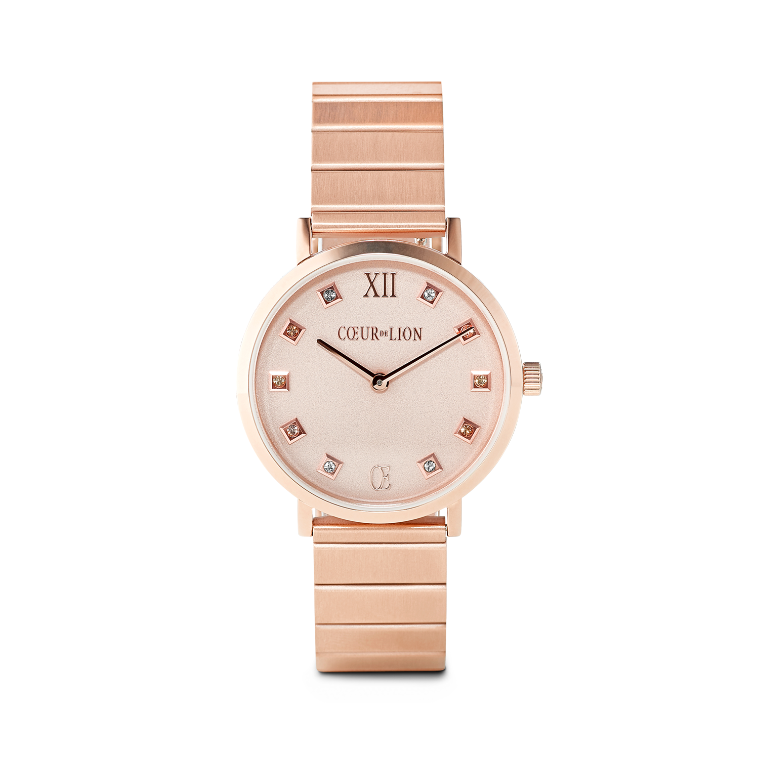 Montre Ronde Or Rose Mat Monochrome Acier Inoxydable Or Rose