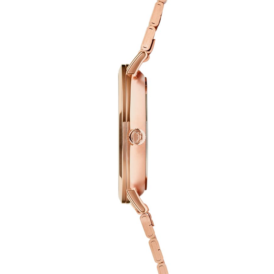 Montre Ronde Or Rose Mat Monochrome Acier Inoxydable Or Rose