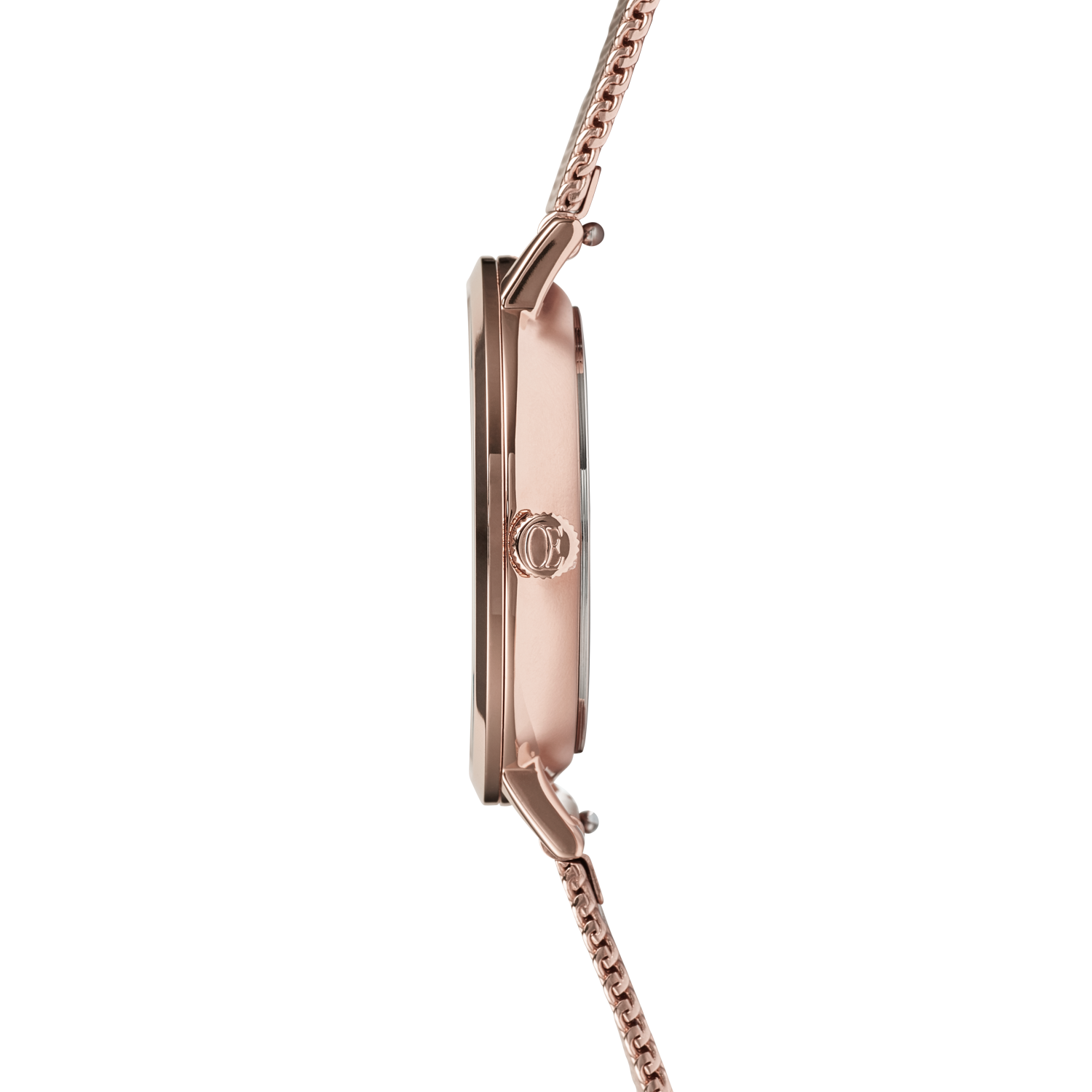 Montre Ronde Champagne Sunray Milanaise Acier Inoxydable Champagne