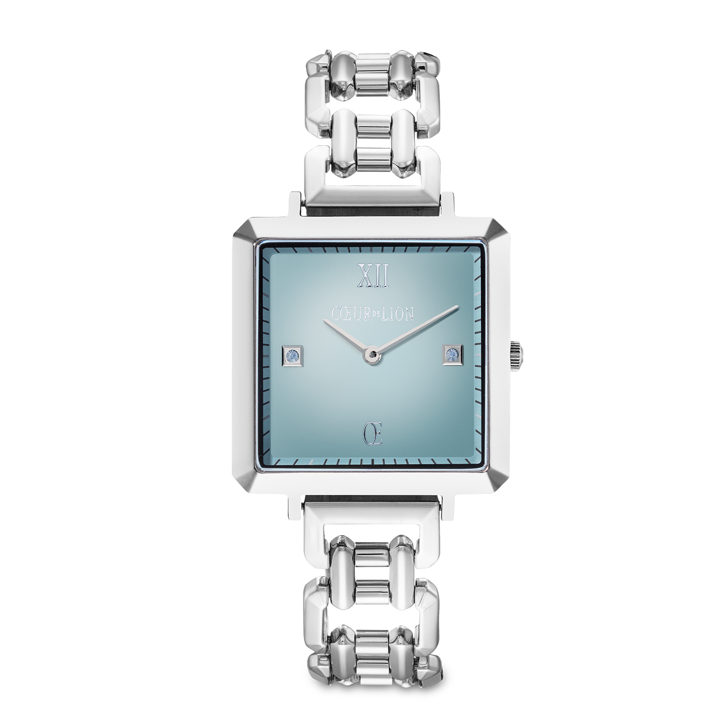 Montre Iconic Cube Ocean Cyan Statement argent
