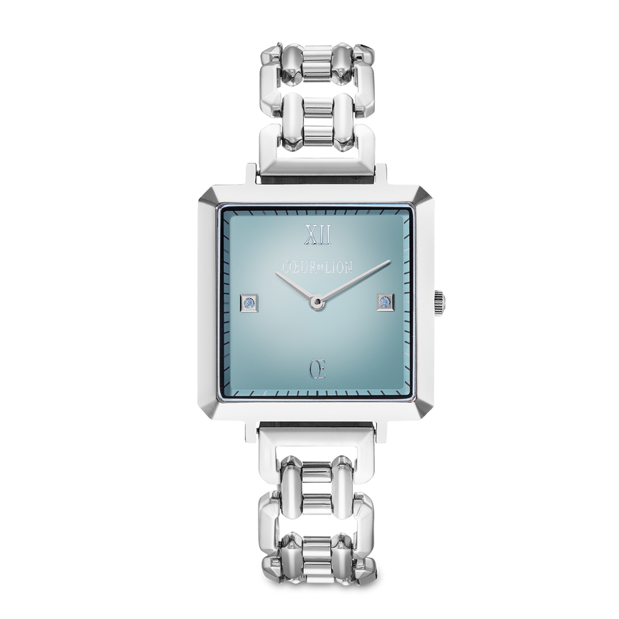 Montre Iconic Cube Ocean Cyan Statement argent