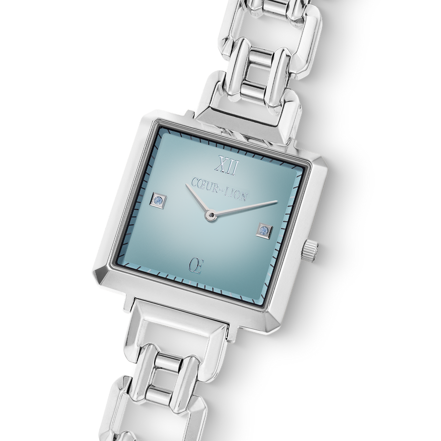 Montre Iconic Cube Ocean Cyan Statement argent