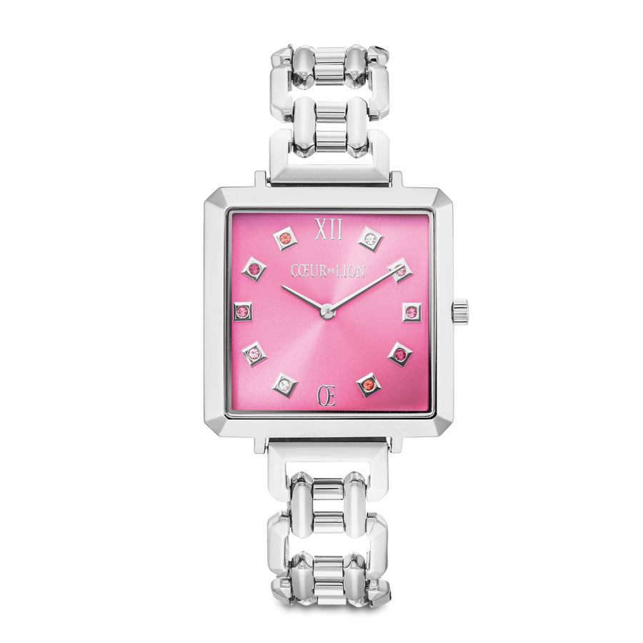 Coffret Cadeau Montre Iconic Cube Viva Magenta Silver & Bracelet GeoCUBE® Iconic Viva Magenta