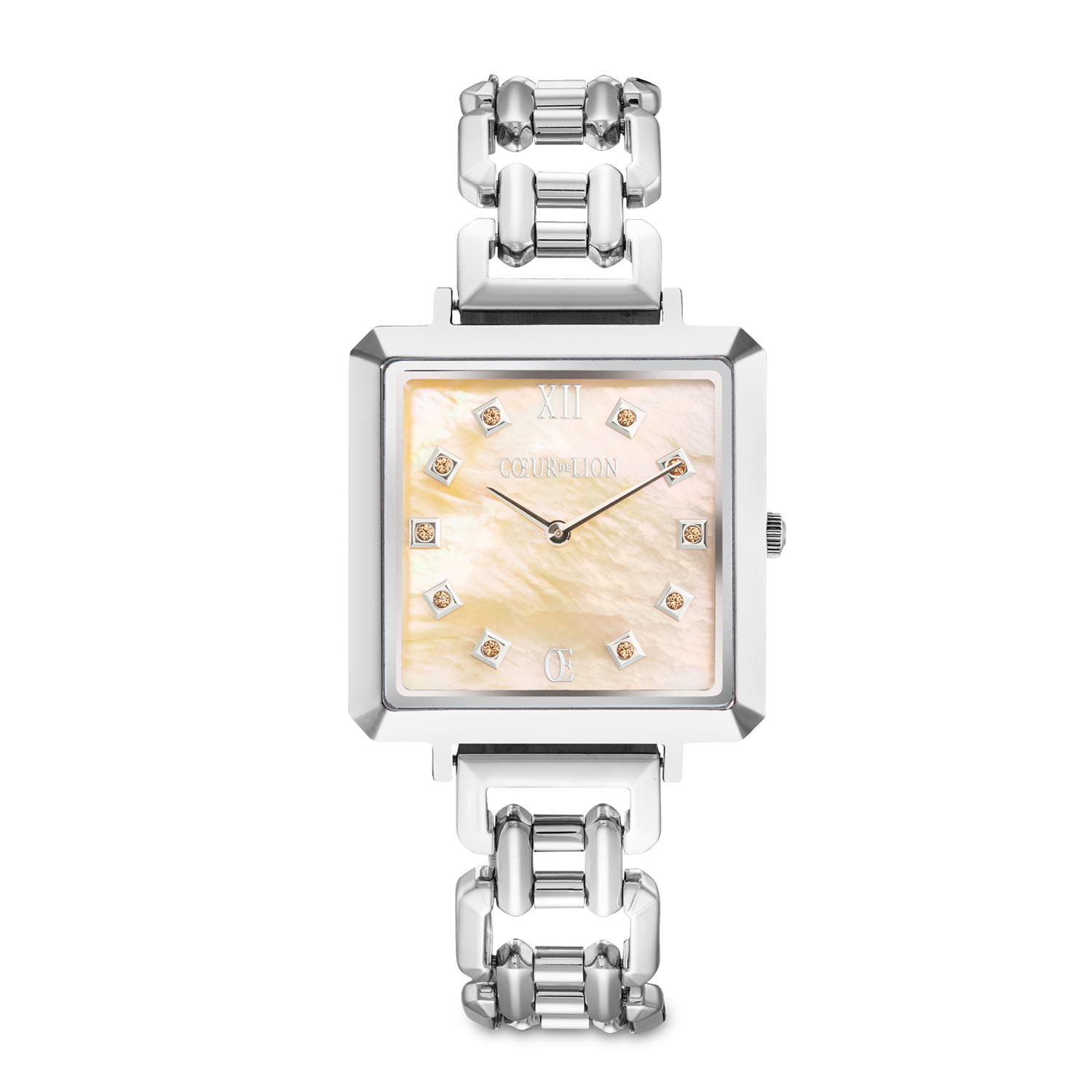 Coffret Cadeau Montre Iconic Cube Apricot Crush Argent & Bracelet GeoCUBE® Iconic Apricot Crush
