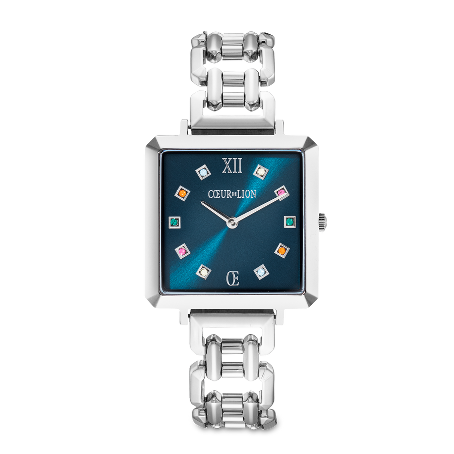 Montre Iconic Cube Noble Petrol Statement argent