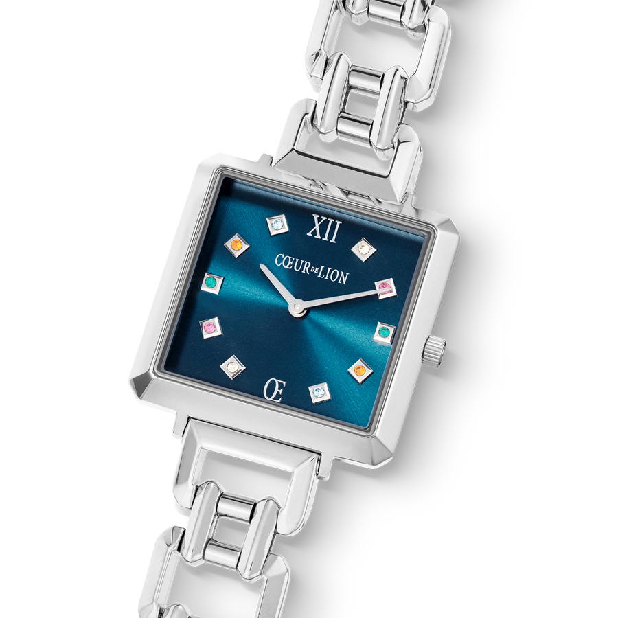 Montre Iconic Cube Noble Petrol Statement argent