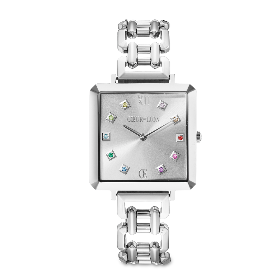 Montre Iconic Cube Classic Rainbow Statement argent
