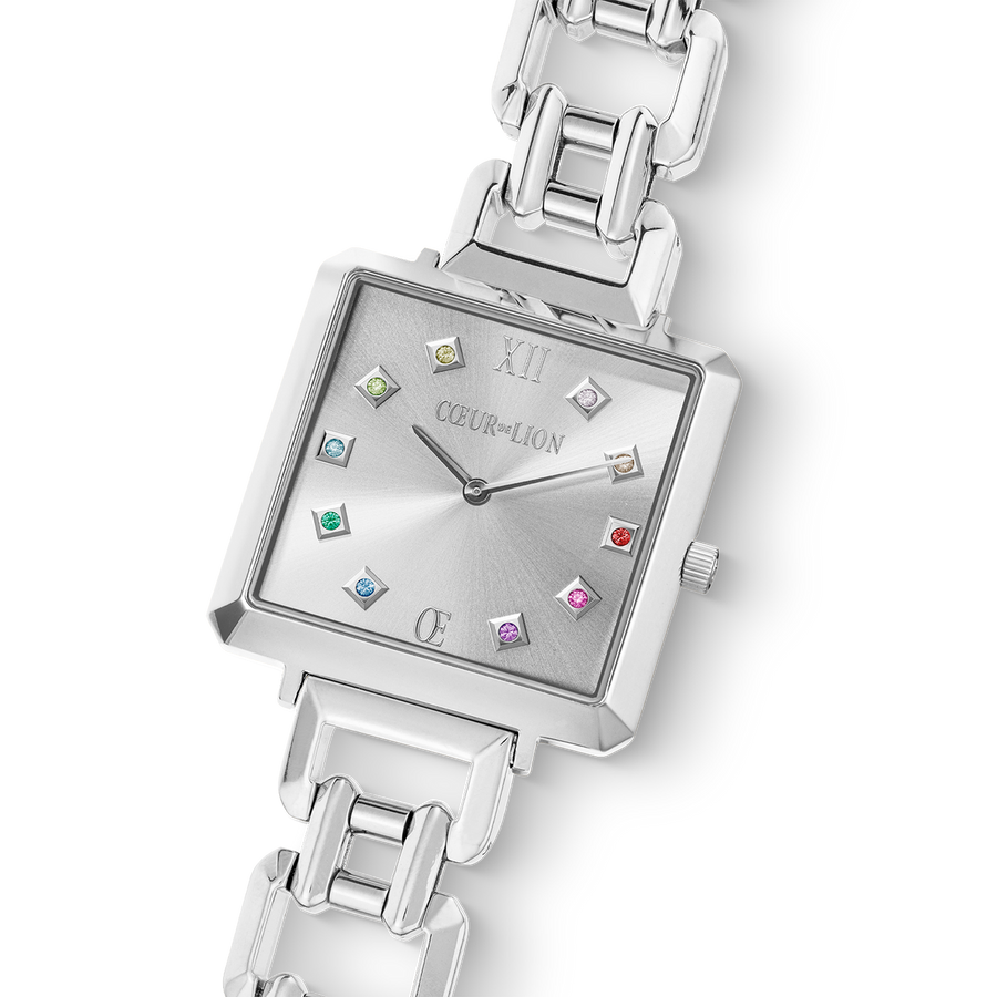 Montre Iconic Cube Classic Rainbow Statement argent