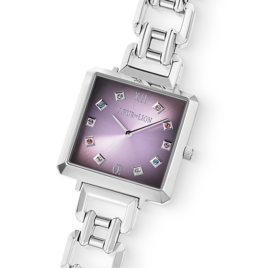 Montre Iconic Cube Orchid Ice Statement argent