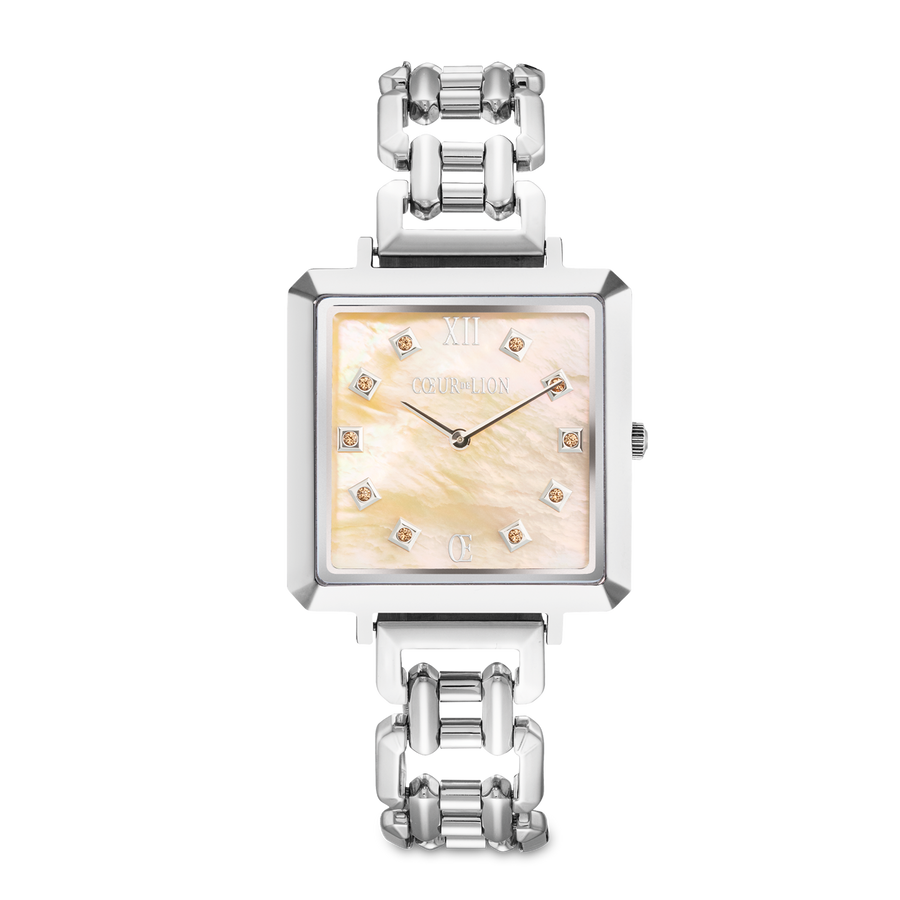 Montre Iconic Cube Apricot Crush Statement Argent